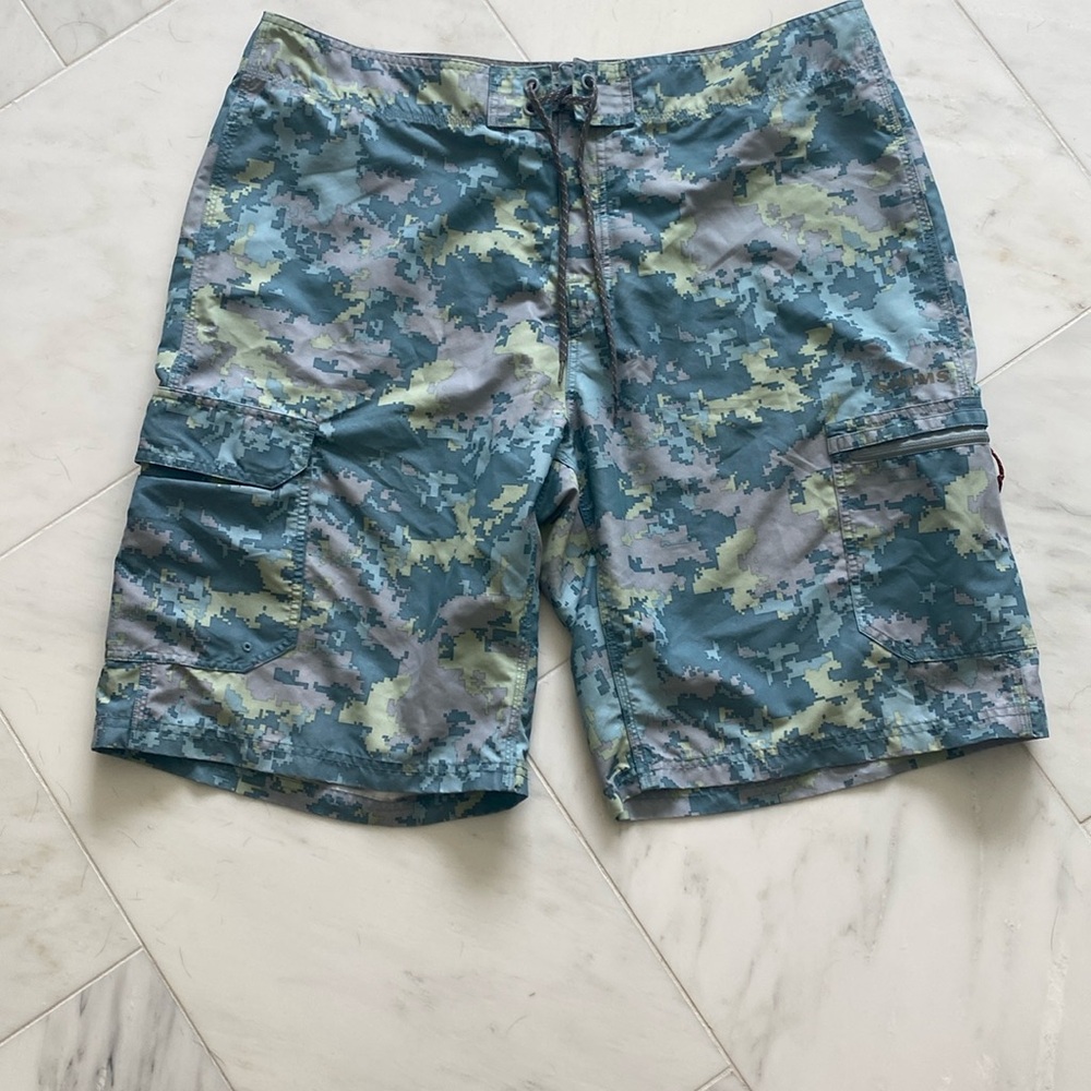 Simms swim/board shorts. Digital camo